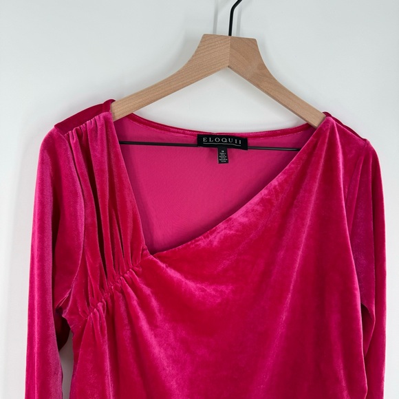 New! Eloquii Pink Velvet Bodysuit Size 18 - Picture 3 of 9